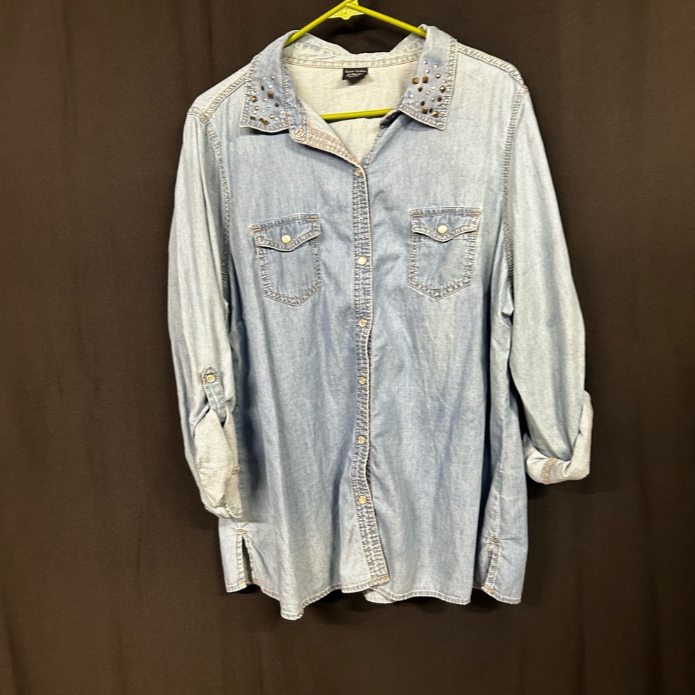 Faded Glory Light Blue Denim Shirt